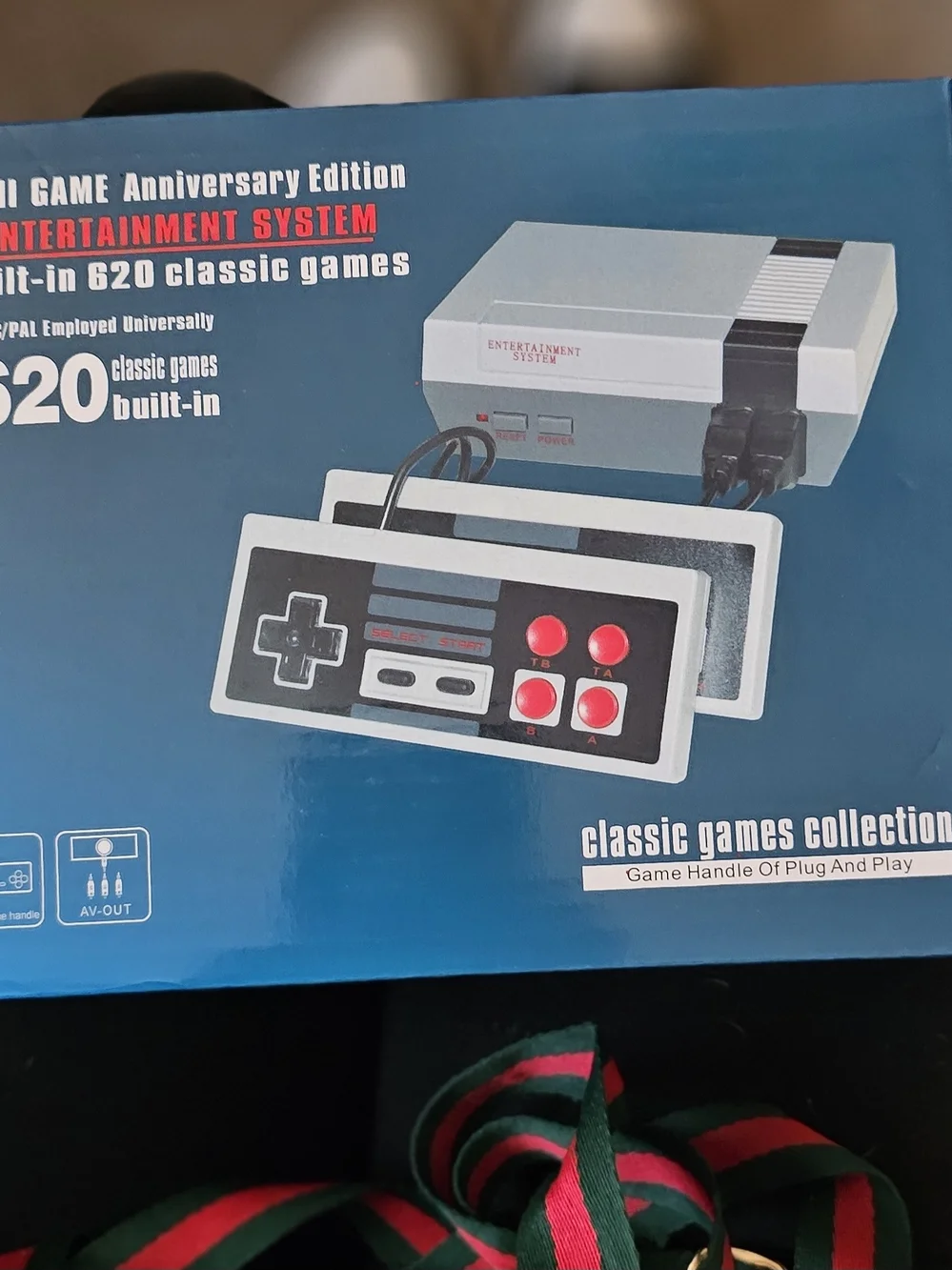 Classic Mini Game Console - Blue Retro Edition with Built-In 620 Games